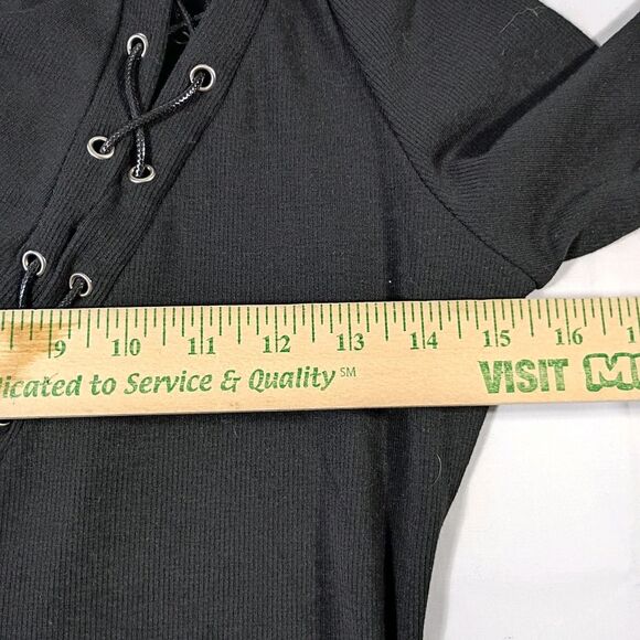 Fashion Nova Ava Asymmetrical Lace Up Top NEW Women's L  Goth Emo Grunge Punk - Picture 11 of 11